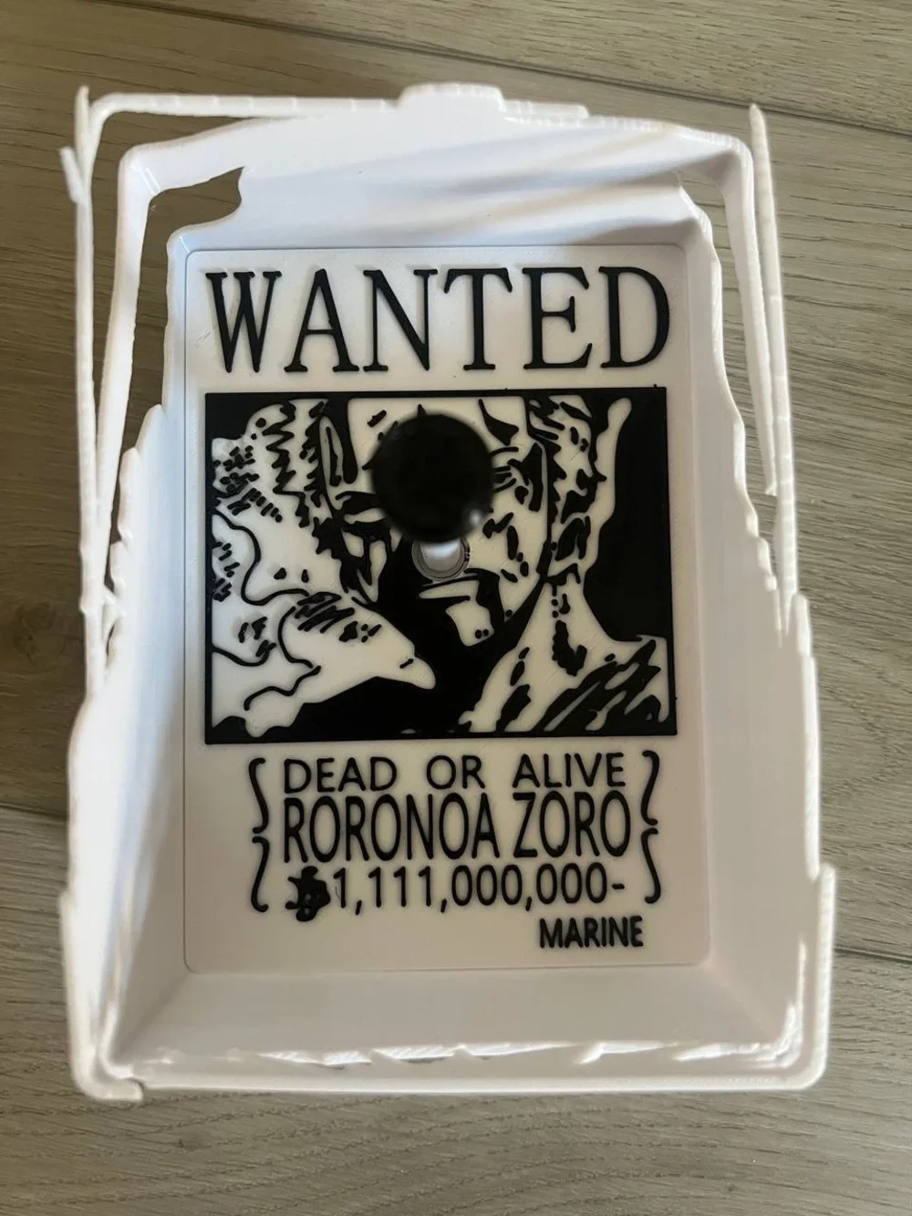 Zoro shadow lamp one piece Wanted Poster Light Projection - Black & White